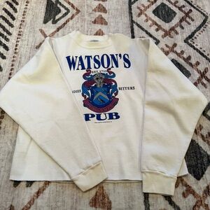 Vintage Cream Crewneck Sweater Cropped